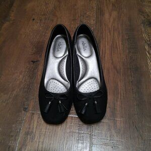 Abella  Ballet Low Wedges Comfort Shoes Black Size 7